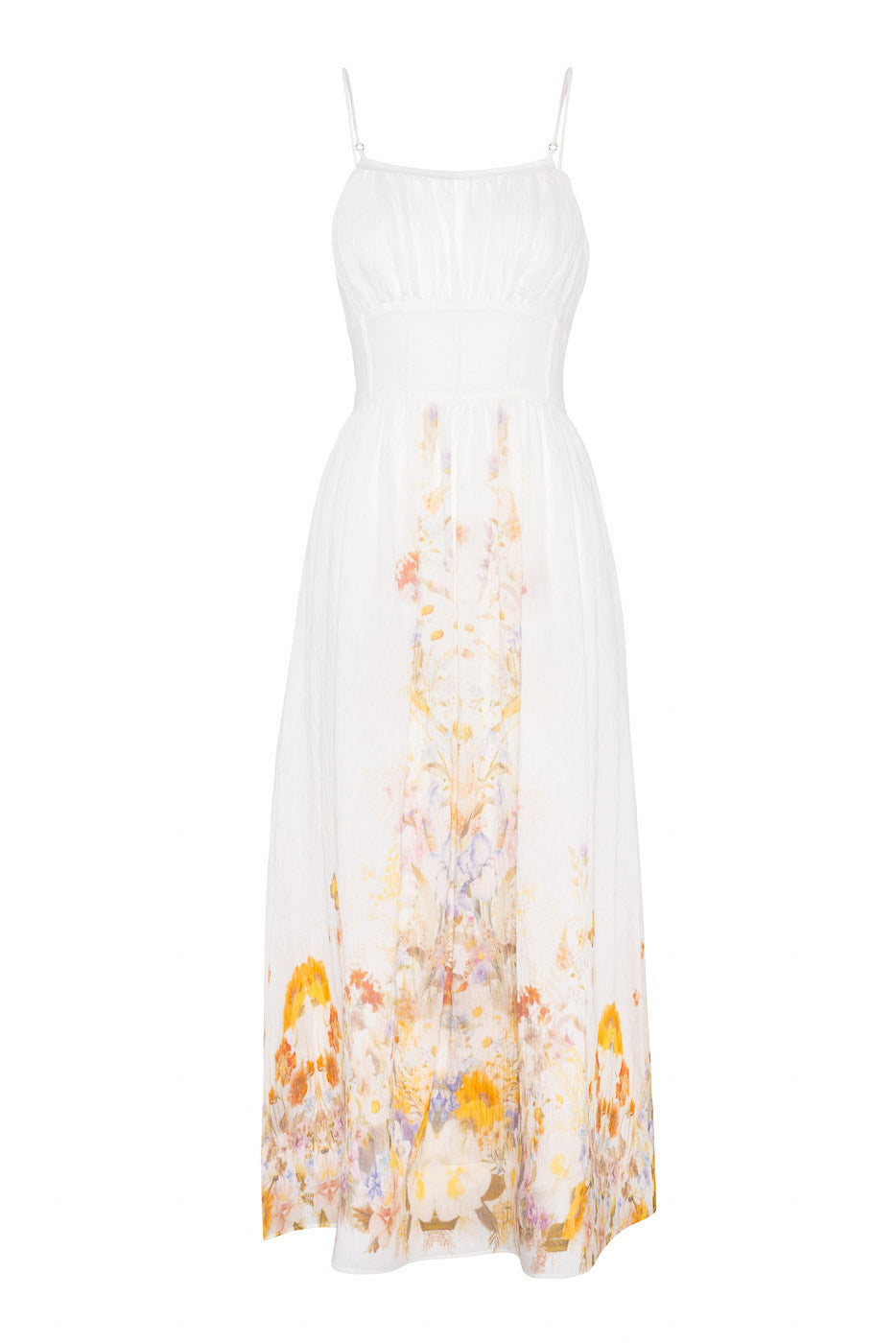 love and be loved midi dress Bernadette Midi Dress Misty Garden - Floral Midi Dress with Spaghetti  Straps
