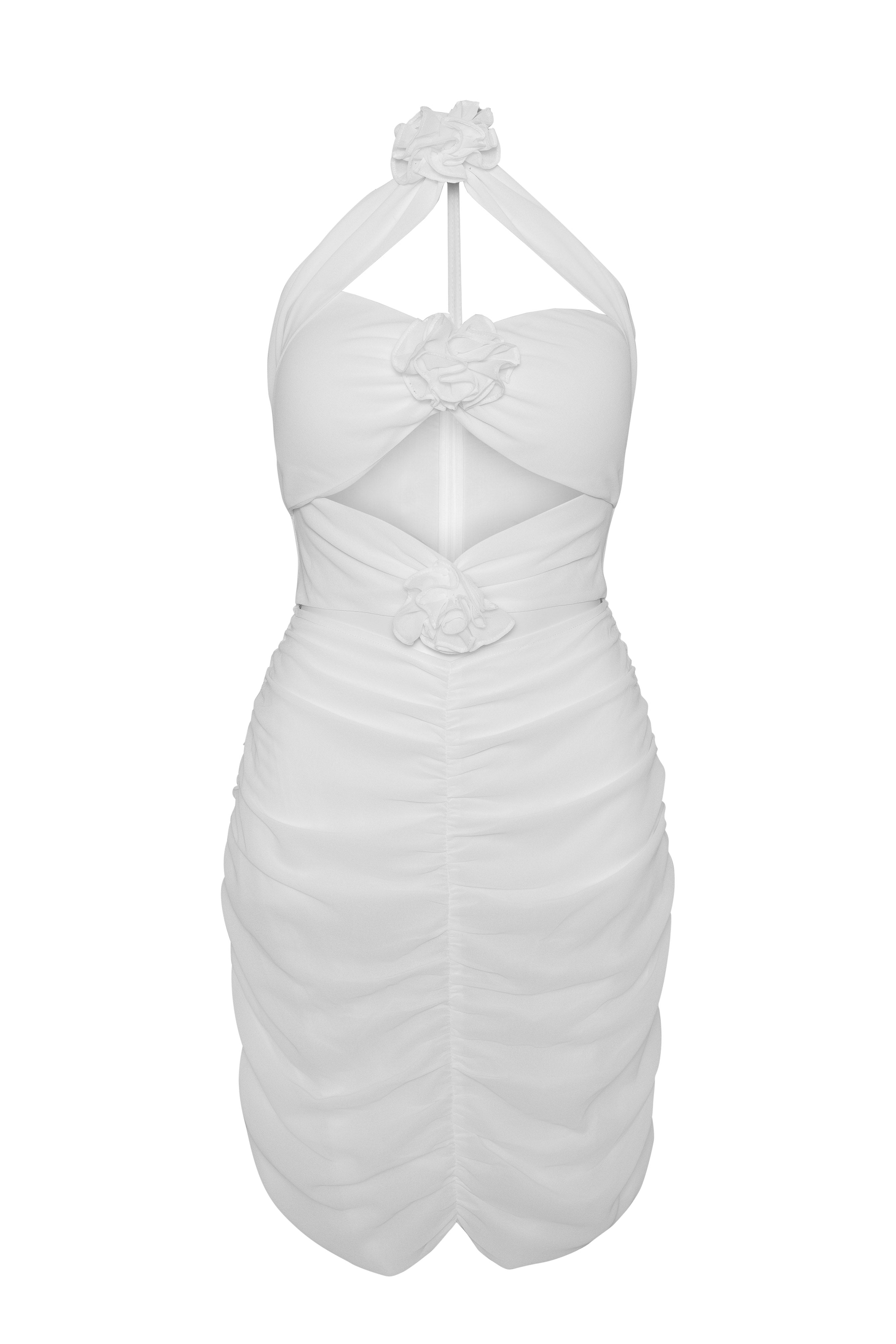 Flower Mini Dress White – LOVE LOLINA