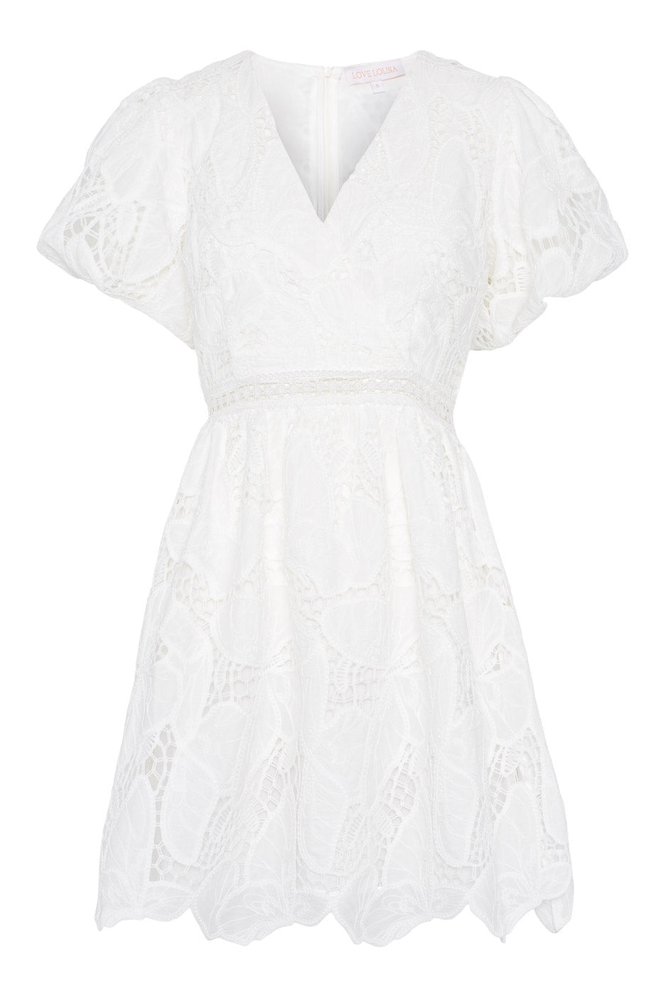 empress of love mini dress white Imogen Mini Dress White - Elegant Embroidered Mini Dress