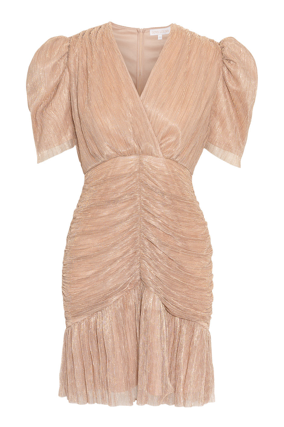 Jenna Mini Dress Rose Gold - Rose Gold Ruched Mini Dress Jenna Mini Dress Rose Gold - Rose Gold Ruched Mini Dress