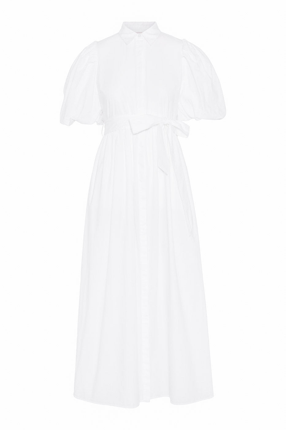 white puff sleeve maxi dress Sheer Chiffon Mermaid Hem Spandex 5% / Lining White Shirt Maxi Dress with