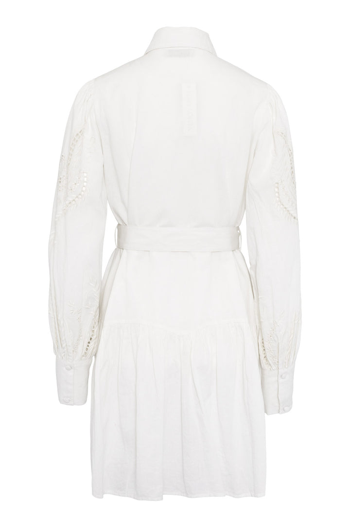 Sutton Mini Dress White w/ Emb