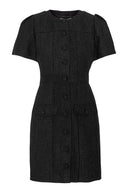 Sort tweedkjole til jobb eller fest - elegant modell