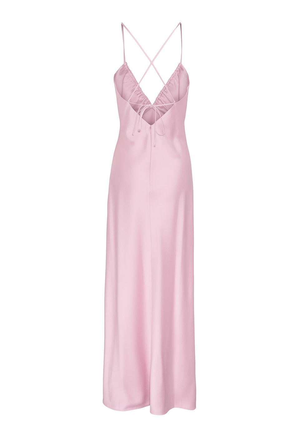 Pink Satin Maxi Dress with Cross Straps | Love Lolina LOVE LOLINA Pink Satin Maxi Dress with Cross Straps | Love Lolina LOVE LOLINA