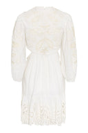 Arden Mini Dress White w/ Embroidery