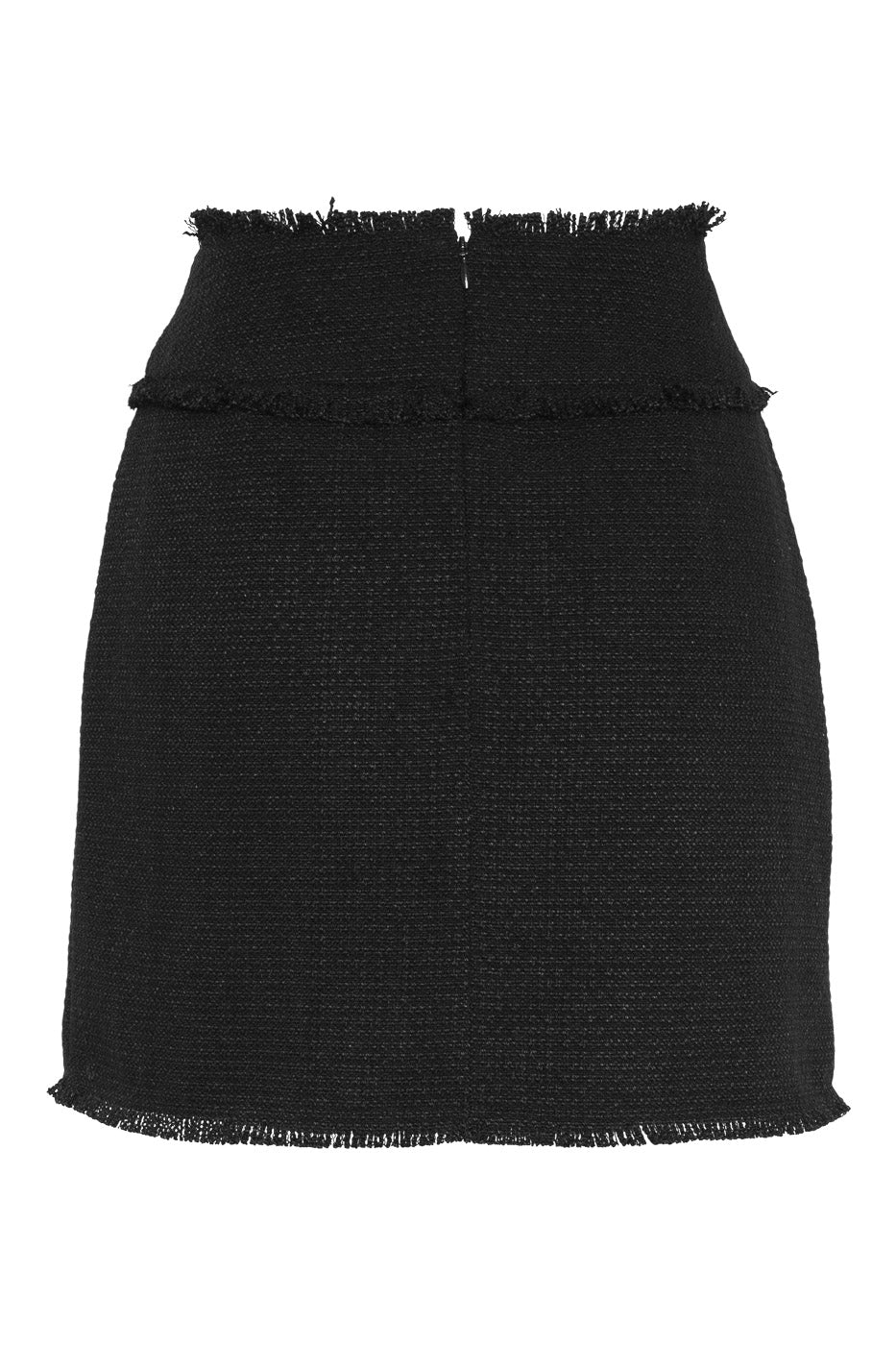 Sort miniskjørt i tweed til jobb og hverdag - elegant og klassisk design