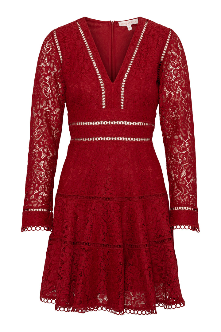 Ellie Mini Dress Red Lace