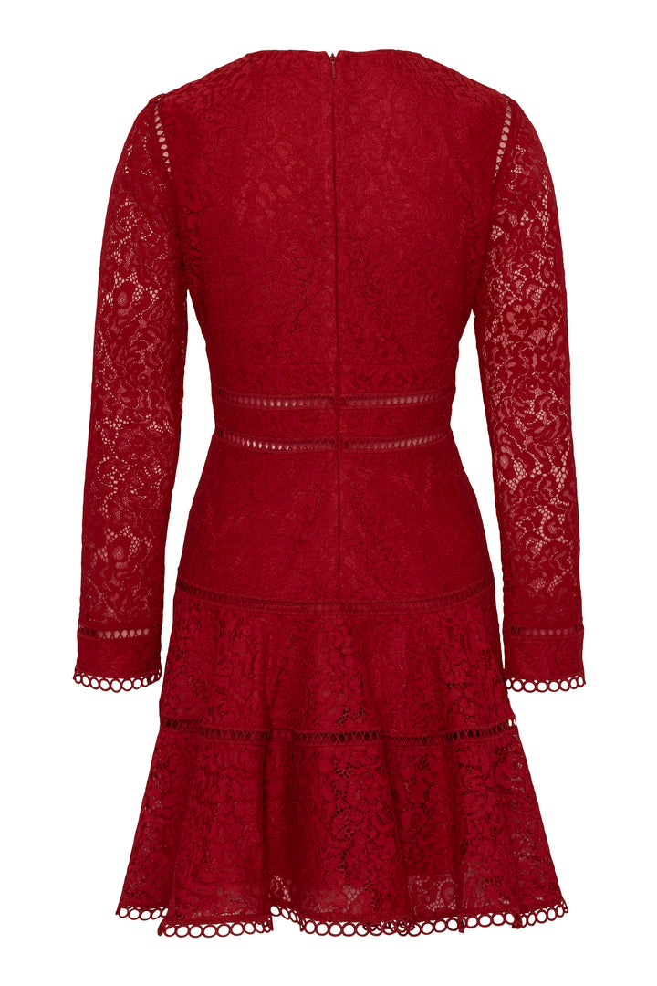 Ellie Mini Dress Red Lace