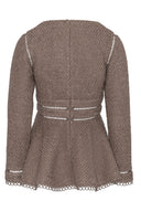 Brun glitterbluse med lange ermer - fin til fest og begivenheter