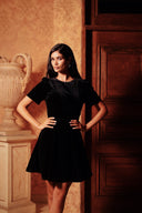 Fiona Mini Dress Black Velvet
