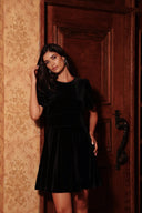 Fiona Mini Dress Black Velvet