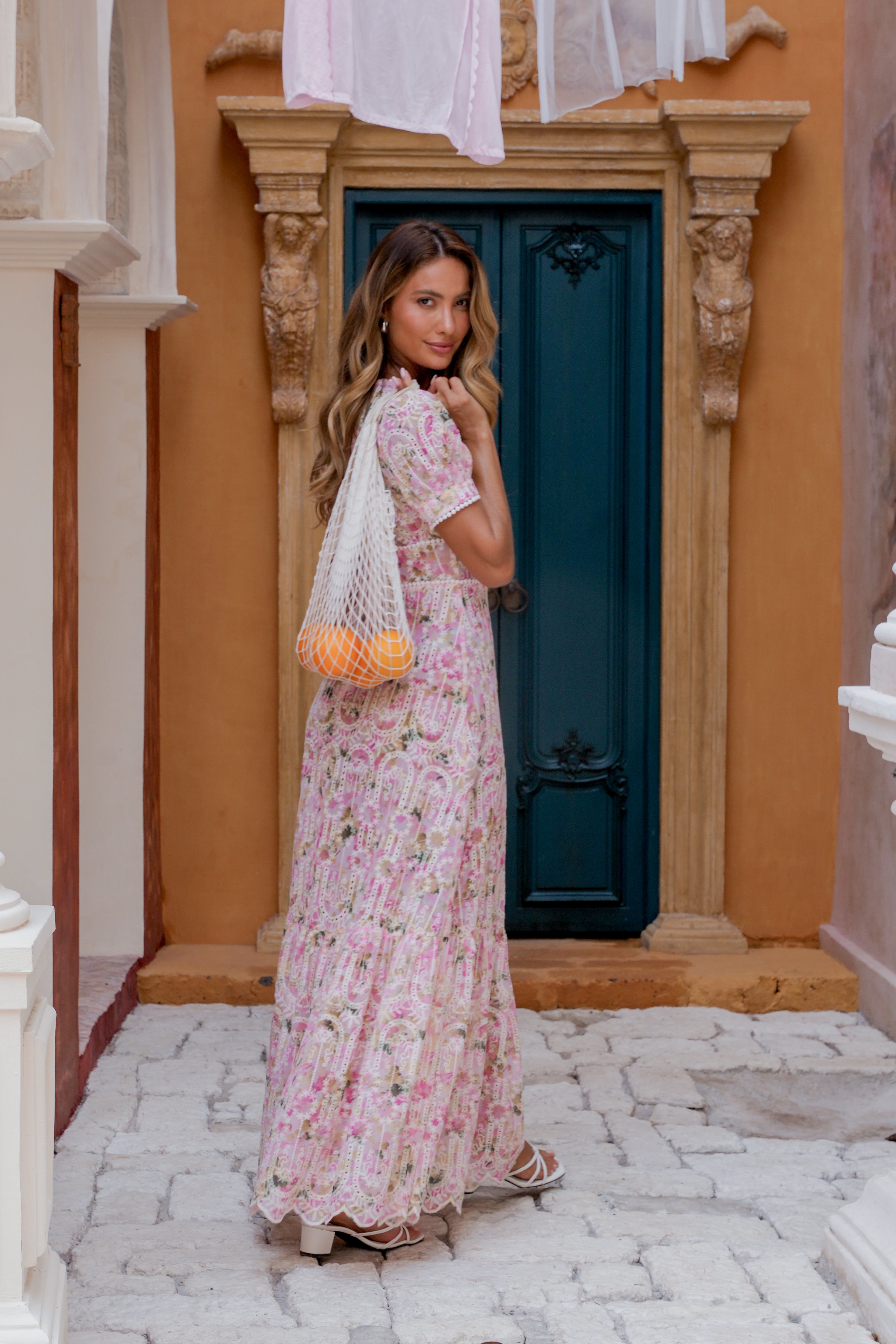 chinese dress ladies Fiona Maxi Dress Florabelle - Light Pink Floral Maxi Dress