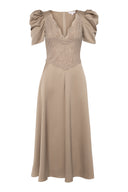 Francis Midi Dress Taupe