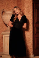 Francis Midi Dress Black Velvet