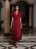 Francis Lace Midi Dress Red