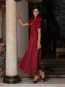 Francis Lace Midi Dress Red