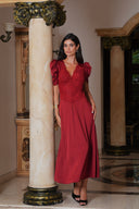 Francis Lace Midi Dress Red