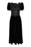 Francis Midi Dress Black Velvet