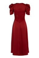 Francis Lace Midi Dress Red