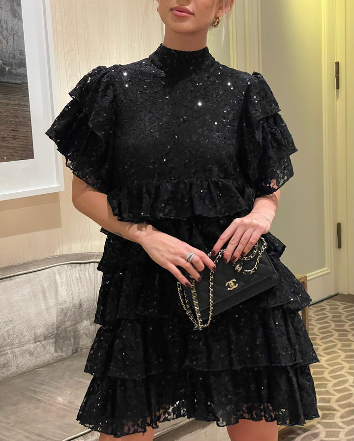 Majesty Mini Dress Black Lace