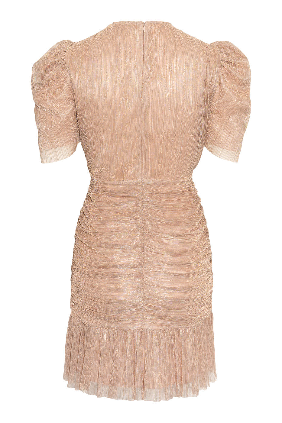 Jenna Mini Dress Rose Gold - Rose Gold Ruched Mini Dress