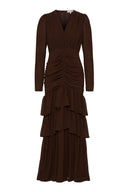 Jenna Long Sleeve Maxi Dress Espresso