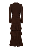 Jenna Long Sleeve Maxi Dress Espresso