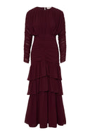 Jessie Long Sleeve Maxi Dress Burgundy
