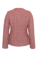 Rosa tweedlazer med markert midje og hjerteformet utskjæring - perfekt til jobb eller fest