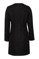 Tweedkjole med perleknapper til fest eller hverdag