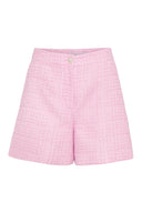 Feminine tweed shorts featuring high waist.