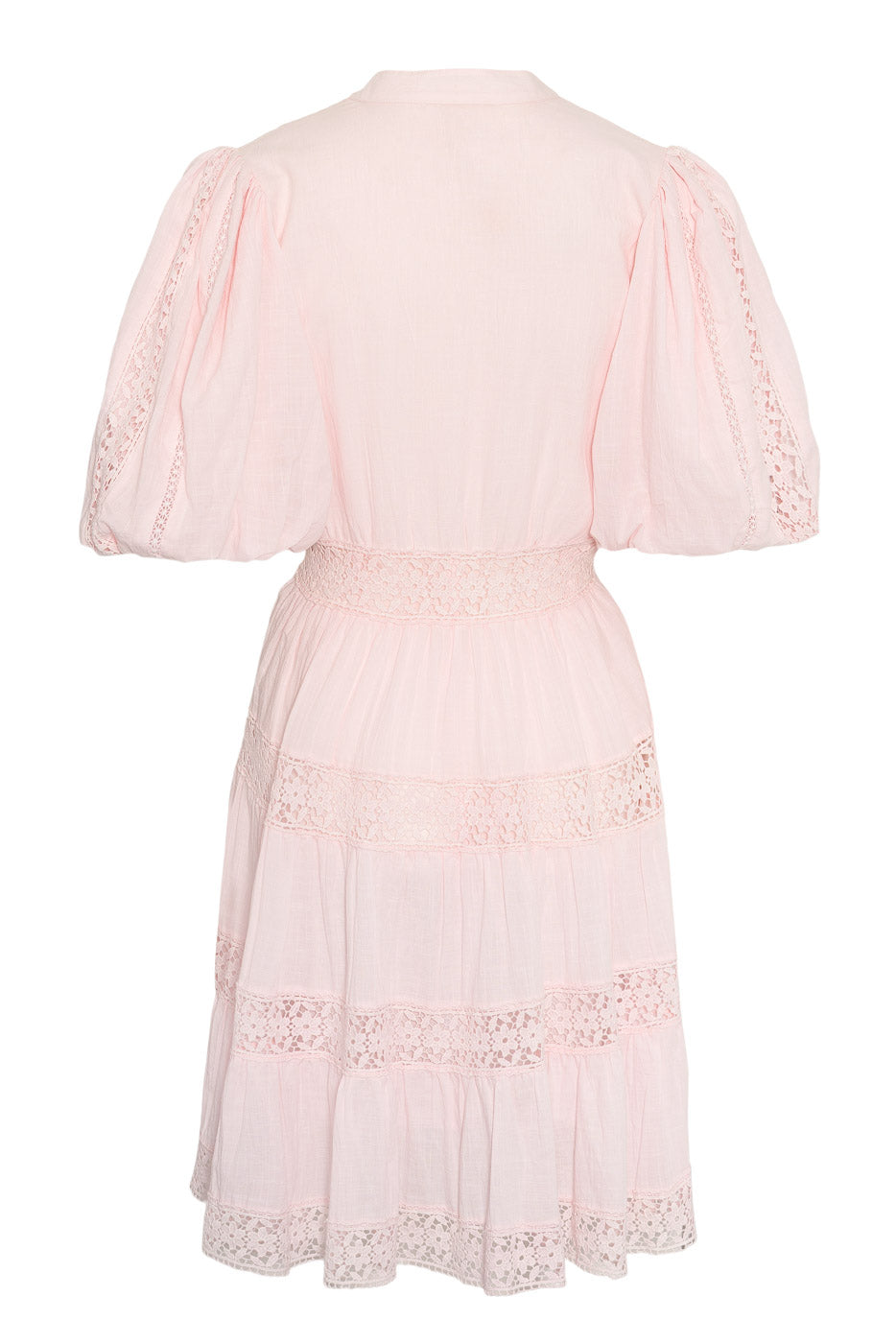 Pink Lace Mini Dress with Puff Sleeves | Love Lolina – LOVE LOLINA