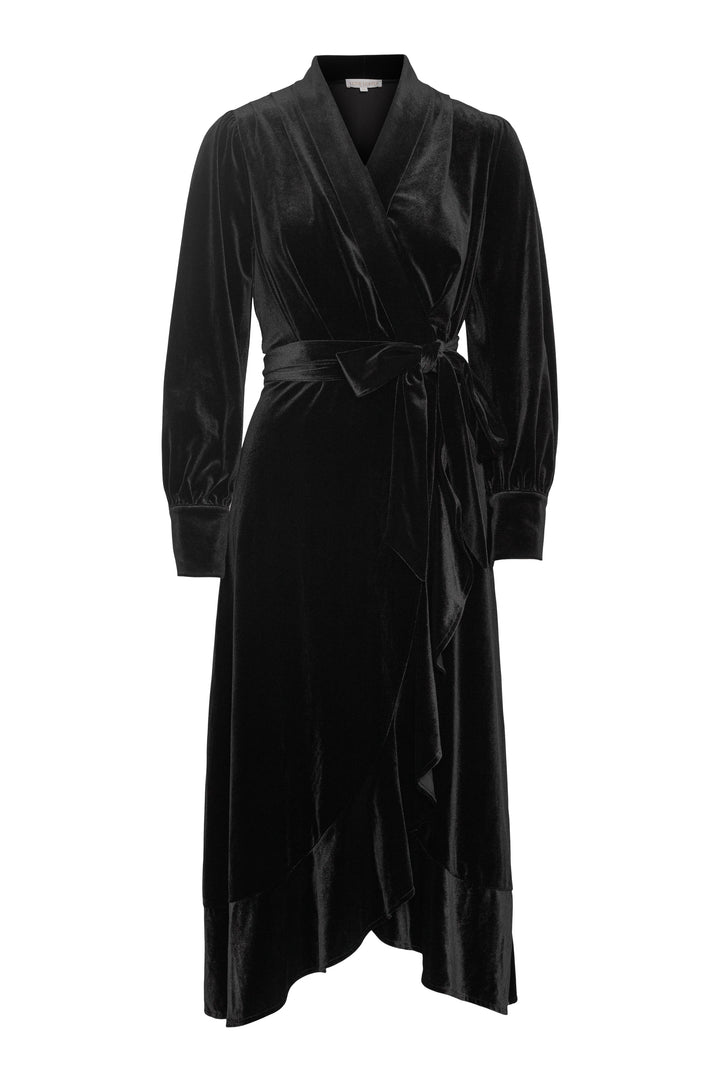 Iza Midi Dress Black Velvet