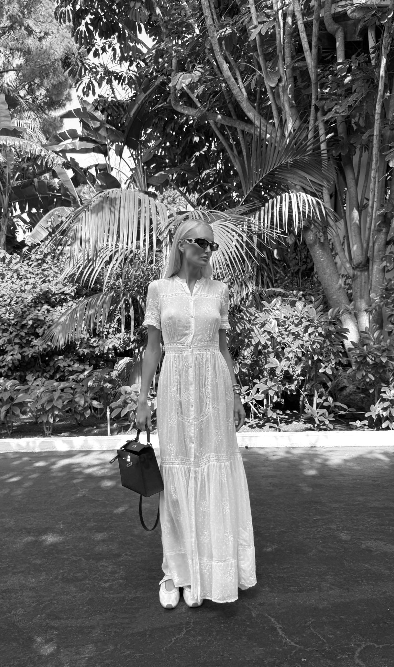 White Button-Front Broderie Maxi Dress | Love Lolina – LOVE LOLINA