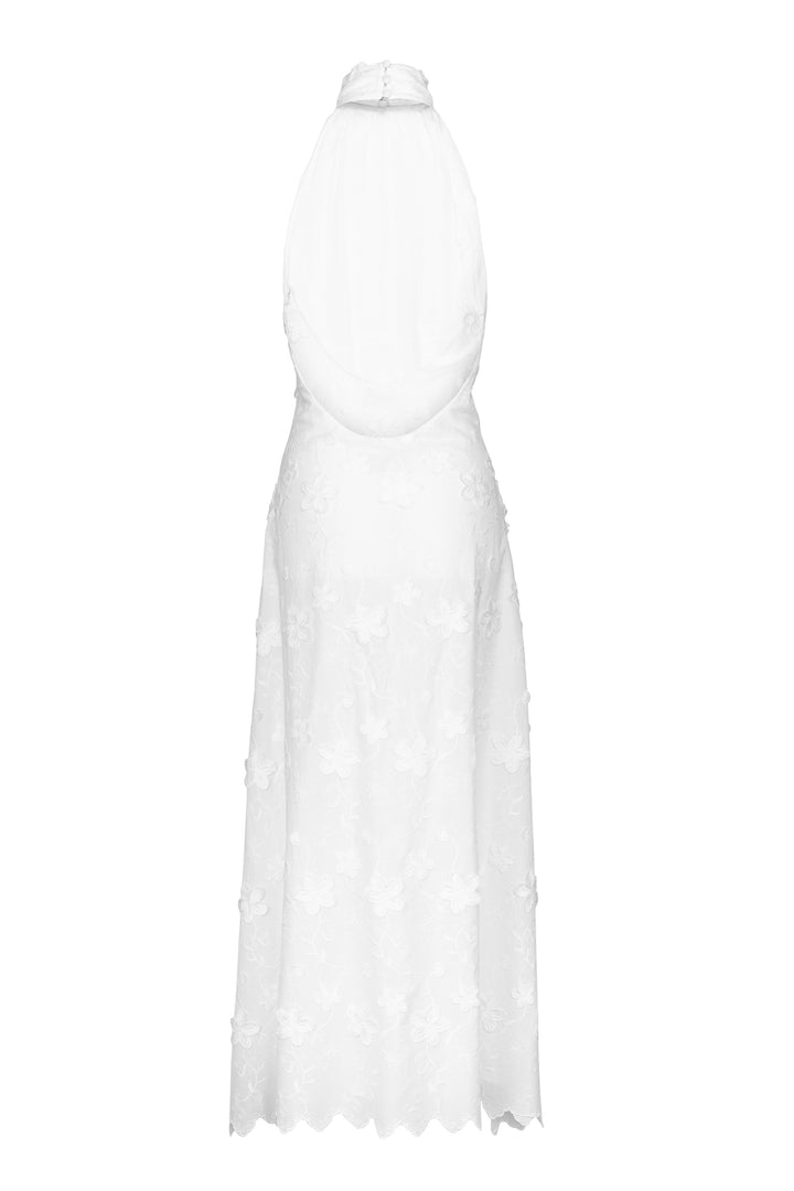 Lupita Maxi Dress White Embroidery