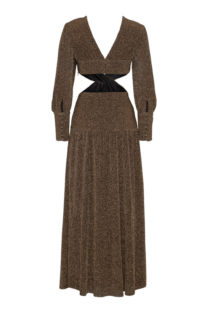 Mabel Maxi Dress Brown Glitter