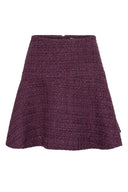 Burgunderfarget tweedskjørt med klassisk passform - fin til jobb og fest