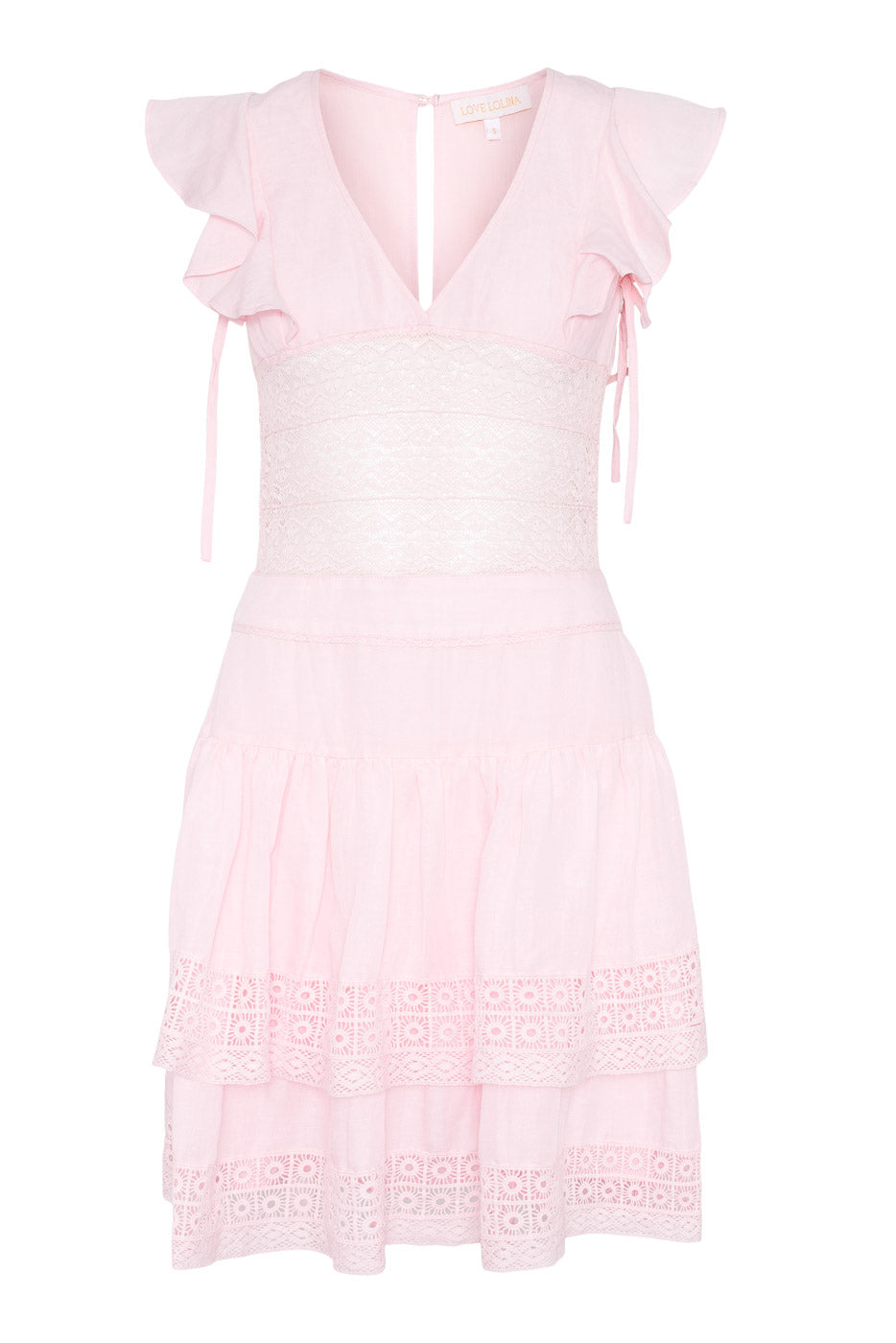 Pink Mini Dress with Lace Details | Love Lolina LOVE LOLINA Pink Mini Dress with Lace Details | Love Lolina LOVE LOLINA