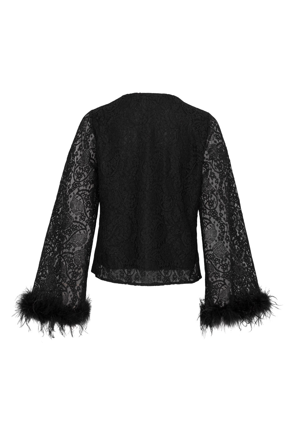 Peach Blouse Black Lace