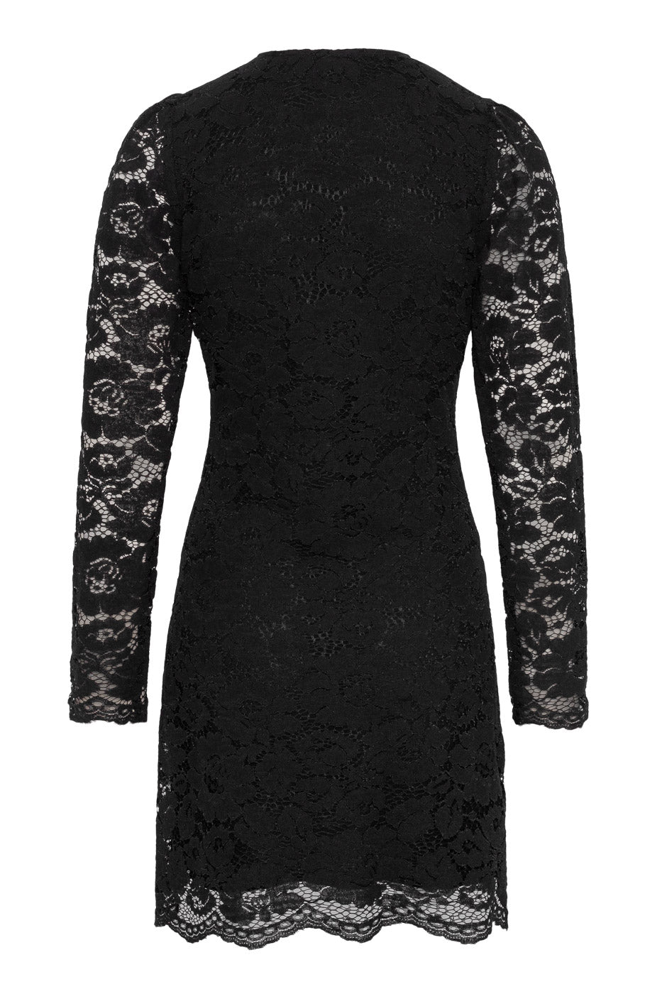 Elegant minikjole i sort lace.
