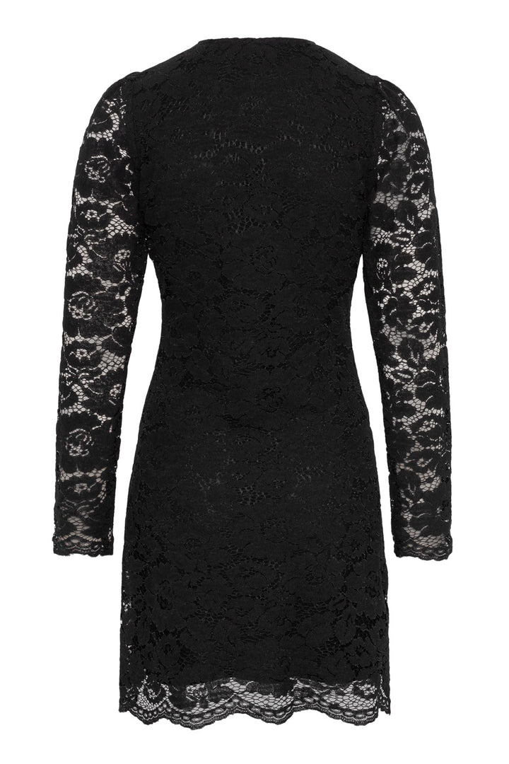 Elegant minikjole i sort lace.