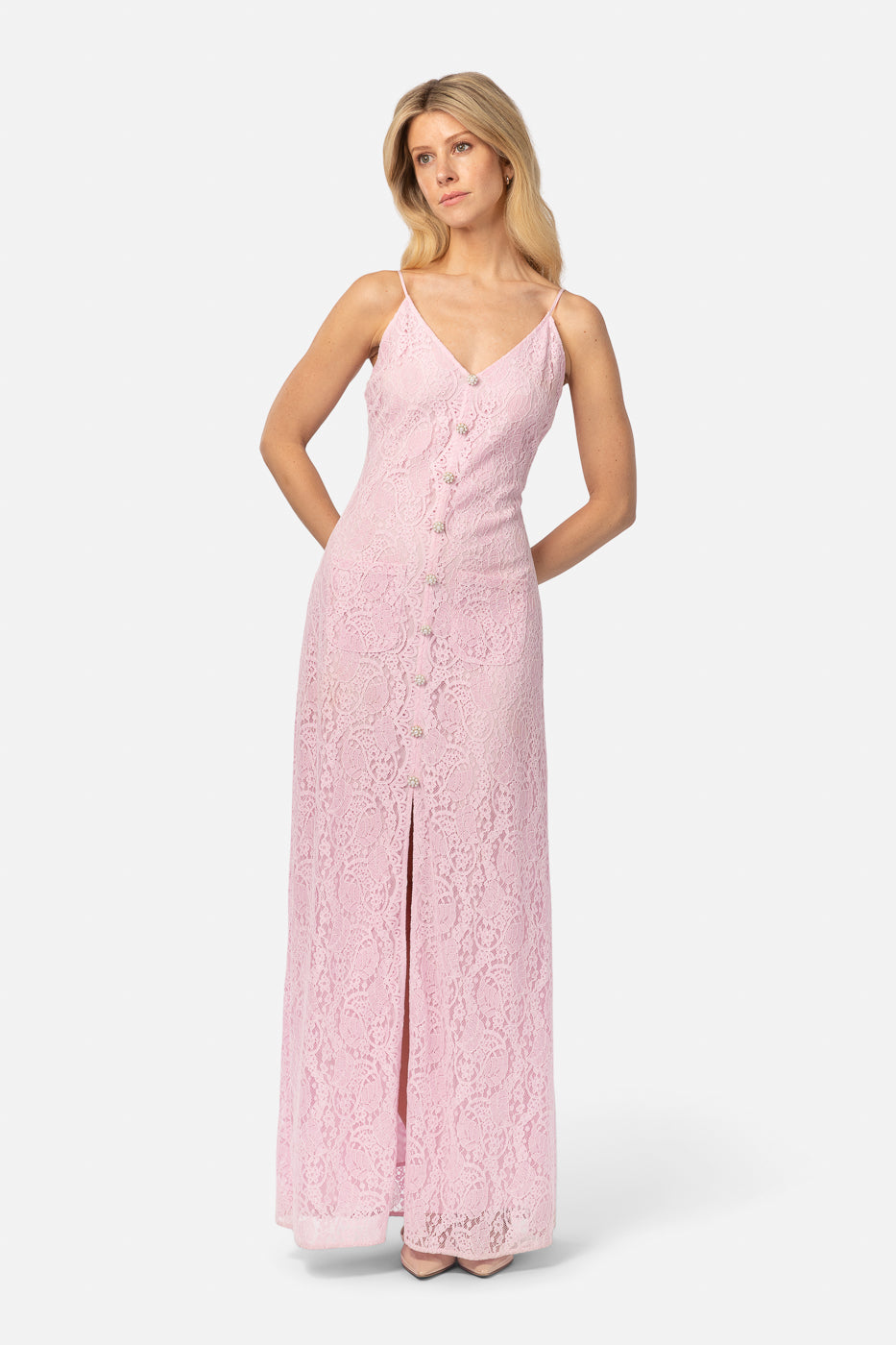 River Maxi Dress Pink Lace LOVE LOLINA River Maxi Dress Pink Lace LOVE LOLINA