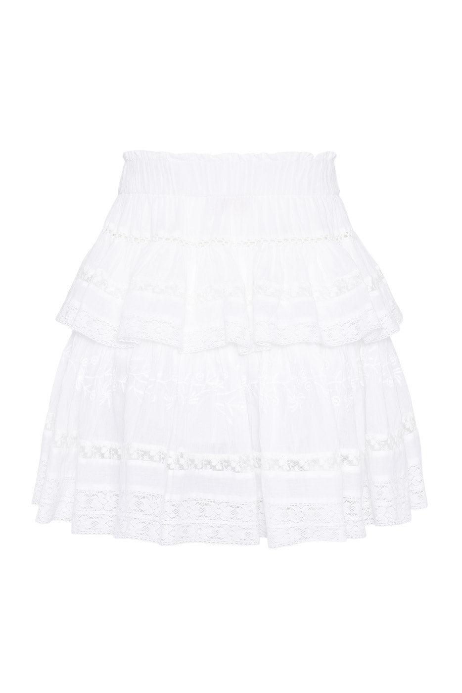 White Lace Mini Skirt with Ruffles | Love Lolina – LOVE LOLINA
