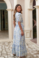 Sophie Puff Maxi Dress Wisteria Kiss