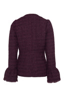 Tweedjakke i burgunder med shimmer - perfekt til jobb eller fest
