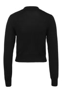 Klassisk sort ullcardigan med perleknapper og tidløs design - perfekt til høst og vinter