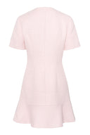 Mini, tweed dress featuring feminine silhouette made for everyday wear.