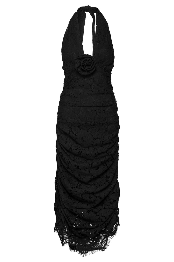 Trinny Midi Dress Black Lace