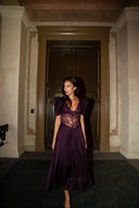 Francis Lace Midi Dress Burgundy