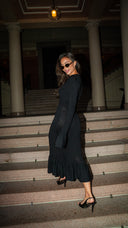 Peplum Cashmere Dress Black